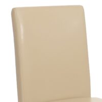 Esszimmerstuhl Küchenstuhl Leder creme dunkle Beine