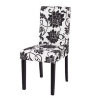 Esszimmerstuhl Küchenstuhl Stoff Jacquard schwarz dunkle Beine