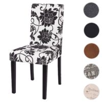 Esszimmerstuhl Küchenstuhl Stoff Jacquard schwarz dunkle Beine