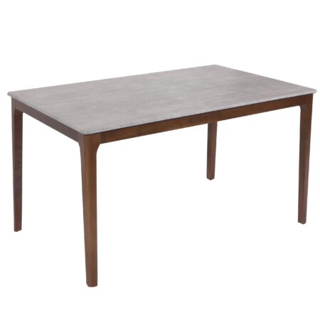 Esszimmertisch Esstisch Massivholz HDF Laminat 135x80cm Beton-Optik braune Beine