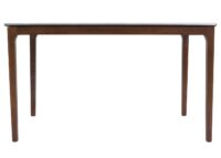 Esszimmertisch Esstisch Massivholz HDF Laminat 135x80cm Beton-Optik braune Beine