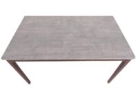 Esszimmertisch Esstisch Massivholz HDF Laminat 135x80cm Beton-Optik braune Beine