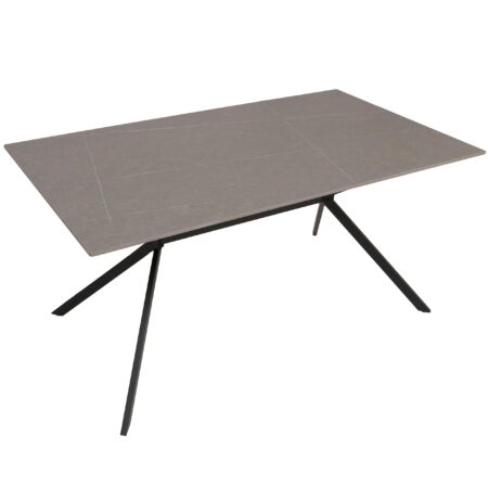 Esszimmertisch Esstisch Sinterstein Metall 160cm Marmor-Optik grau