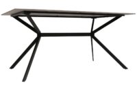 Esszimmertisch Esstisch Sinterstein Metall 160cm Marmor-Optik grau