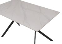 Esszimmertisch Esstisch Sinterstein Metall 120cm Marmor-Optik weiss