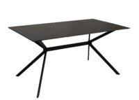 Esszimmertisch Esstisch Sinterstein Metall 160cm Marmor-Optik schwarz-gold