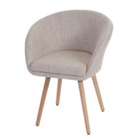 Esszimmerstuhl Küchenstuhl Retro 50er Jahre Textil creme/grau