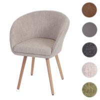Esszimmerstuhl Küchenstuhl Retro 50er Jahre Textil creme/grau