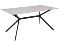 Esszimmertisch Esstisch Sinterstein Metall 160cm Marmor-Optik weiss