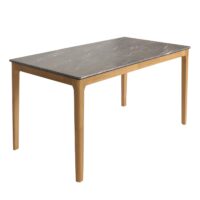 Esszimmertisch Esstisch Massivholz HDF Laminat 135x80cm Marmoroptik helle Beine