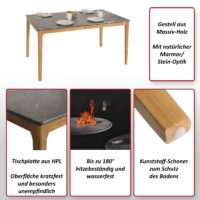 Esszimmertisch Esstisch Massivholz HDF Laminat 135x80cm Marmoroptik helle Beine