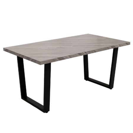 Esszimmertisch Küchentisch Esstisch Industrial MDF Metall 160x90cm Marmor-Optik grau