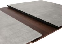Esszimmertisch Esstisch ausziehbar 160-200x90cm Beton-Optik braune Beine