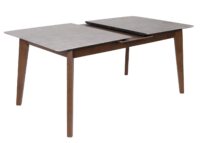 Esszimmertisch Esstisch ausziehbar 160-200x90cm Beton-Optik braune Beine