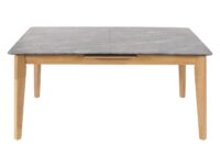 Esszimmertisch Esstisch ausziehbar 160-200x90cm Marmoroptik helle Beine