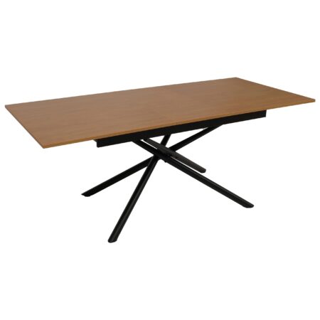 Esszimmertisch Ausziehtisch Esstisch Eisen MDF 160-200x90cm Walnuss-Optik