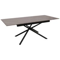 Esszimmertisch Ausziehtisch Esstisch Eisen MDF 160-200x90cm Marmor-Optik grau