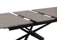 Esszimmertisch Ausziehtisch Esstisch Eisen MDF 160-200x90cm Marmor-Optik grau