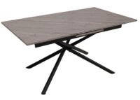 Esszimmertisch Ausziehtisch Esstisch Eisen MDF 160-200x90cm Marmor-Optik grau