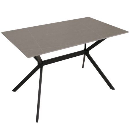 Esszimmertisch Esstisch Sinterstein Metall 120cm Marmor-Optik grau