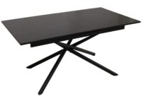 Esszimmertisch Ausziehtisch Esstisch Eisen MDF 160-200x90cm Stein-Optik schwarz