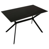 Esszimmertisch Esstisch Sinterstein Metall 120cm Marmor-Optik schwarz-gold