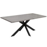 Esszimmertisch Küchentisch Esstisch Industrial MDF Metall 180cm Marmor-Optik grau