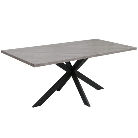 Esszimmertisch Küchentisch Esstisch Industrial MDF Metall 180cm Marmor-Optik grau
