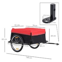 Fahrradanhänger Veloanhänger 140 x 88 x 60 cm mit Blache