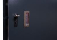 Abschließbare Fahrradgarage für 2 Fahrräder aus Stahl mit Pflanzkasten anthrazit