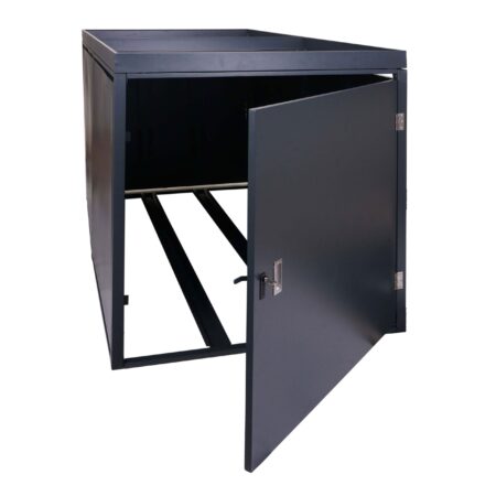 Abschließbare Fahrradgarage für 2 Fahrräder aus Stahl mit Pflanzkasten anthrazit