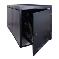 Abschließbare Fahrradgarage für 2 Fahrräder aus Stahl mit Pflanzkasten anthrazit