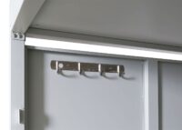 Fahrradgarage für 2 Fahrräder aus Stahl mit Pflanzkasten hellgrau abschließbar