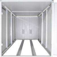 Fahrradgarage für 2 Fahrräder aus Stahl mit Pflanzkasten hellgrau abschließbar