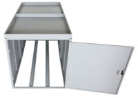 Fahrradgarage für 2 Fahrräder aus Stahl mit Pflanzkasten hellgrau abschließbar