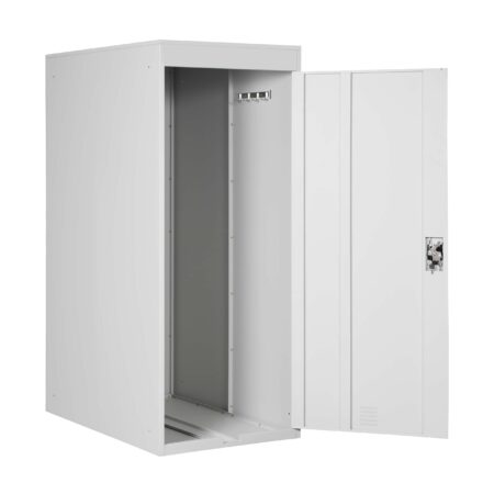 3er Fahrradgarage aus Metall erweiterbar abschließbar hellgrau