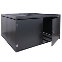 Fahrradgarage für 4 Fahrräder mit Pflanzkasten aus verzinktem Stahl anthrazit