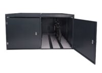 Fahrradgarage für 4 Fahrräder mit Pflanzkasten aus verzinktem Stahl anthrazit