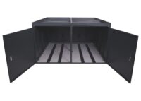 Fahrradgarage für 4 Fahrräder mit Pflanzkasten aus verzinktem Stahl anthrazit