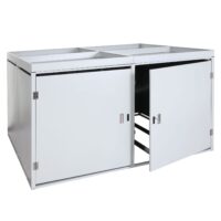 Fahrradgarage für 4 Fahrräder aus Stahl mit Pflanzkasten hellgrau abschließbar