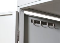 Fahrradgarage für 4 Fahrräder aus Stahl mit Pflanzkasten hellgrau abschließbar