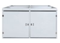 Fahrradgarage für 4 Fahrräder aus Stahl mit Pflanzkasten hellgrau abschließbar