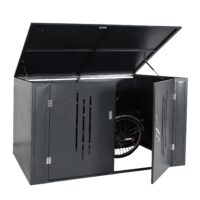 Abschließbare Fahrradgarage für 4 Räder aus Metall anthrazit