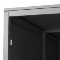 Abschließbare Fahrradgarage aus Metall für 2 Fahrräder mit Ablage hellgrau