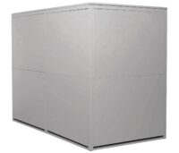 Abschließbare Fahrradgarage aus Metall für 2 Fahrräder mit Ablage hellgrau