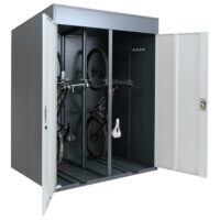 Abschließbare Fahrradgarage aus Metall für 2 Räder anthrazit
