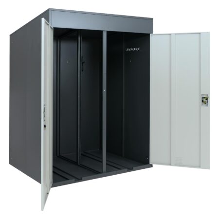 Abschließbare Fahrradgarage aus Metall für 2 Räder anthrazit