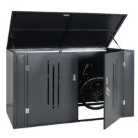 Abschließbare Fahrradgarage aus Metall für 2 Fahrräder anthrazit