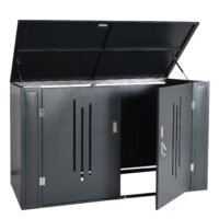 Abschließbare Fahrradgarage aus Metall für 2 Fahrräder anthrazit