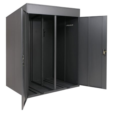 Abschließbare Fahrradgarage aus Metall für 2 Fahrräder in Anthrazit